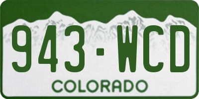 CO license plate 943WCD