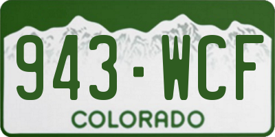 CO license plate 943WCF