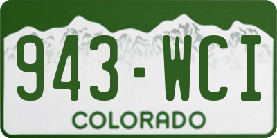 CO license plate 943WCI
