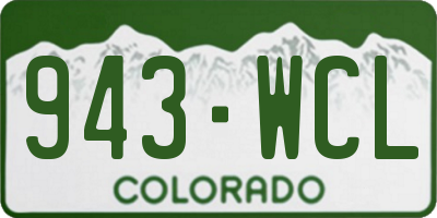 CO license plate 943WCL
