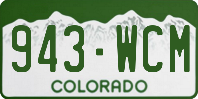 CO license plate 943WCM