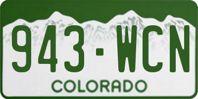 CO license plate 943WCN