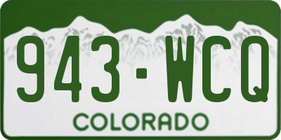 CO license plate 943WCQ