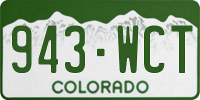 CO license plate 943WCT
