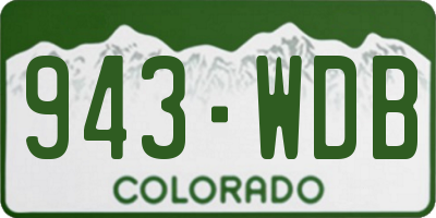CO license plate 943WDB