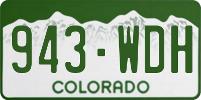 CO license plate 943WDH