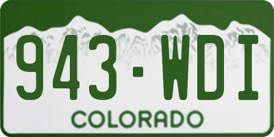 CO license plate 943WDI