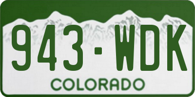 CO license plate 943WDK