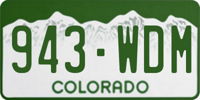 CO license plate 943WDM