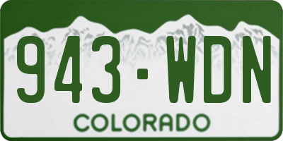 CO license plate 943WDN