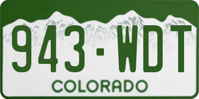 CO license plate 943WDT