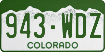 CO license plate 943WDZ