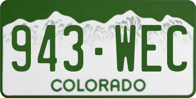 CO license plate 943WEC