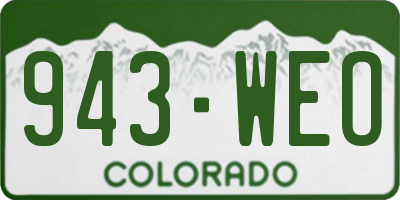 CO license plate 943WEO