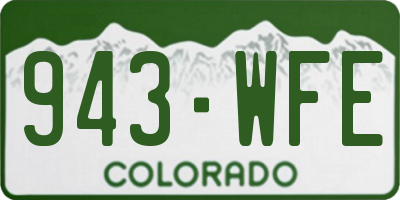 CO license plate 943WFE