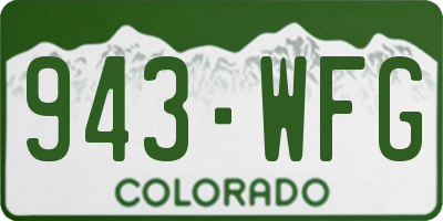 CO license plate 943WFG