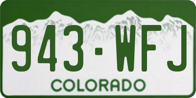CO license plate 943WFJ