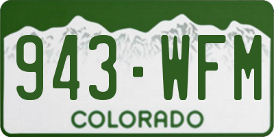 CO license plate 943WFM