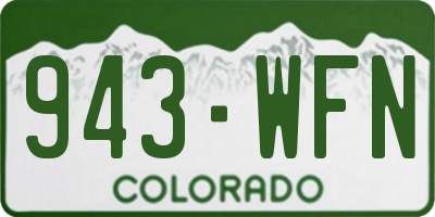 CO license plate 943WFN