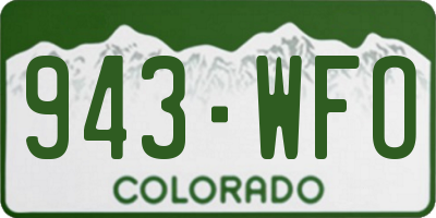CO license plate 943WFO