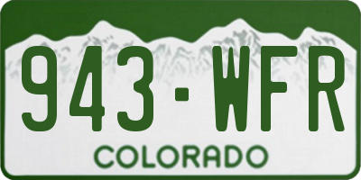 CO license plate 943WFR