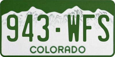 CO license plate 943WFS