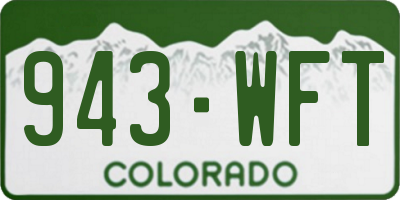 CO license plate 943WFT