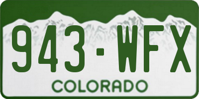 CO license plate 943WFX