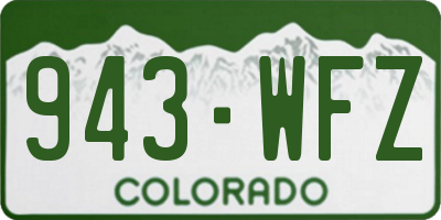 CO license plate 943WFZ