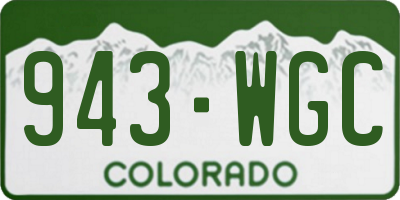 CO license plate 943WGC