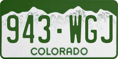 CO license plate 943WGJ