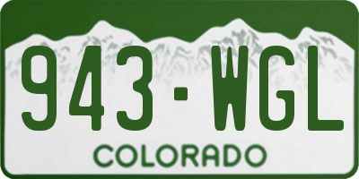 CO license plate 943WGL