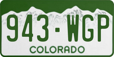 CO license plate 943WGP
