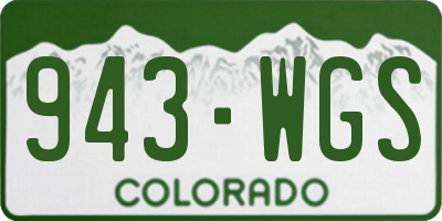 CO license plate 943WGS