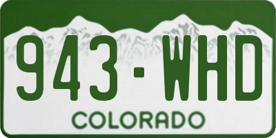 CO license plate 943WHD