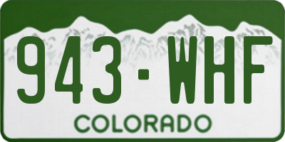 CO license plate 943WHF