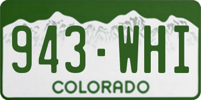 CO license plate 943WHI