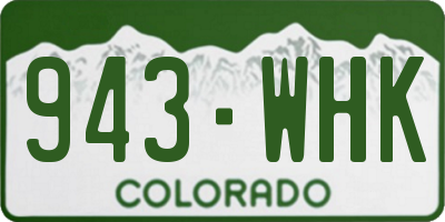 CO license plate 943WHK
