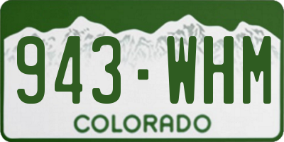 CO license plate 943WHM
