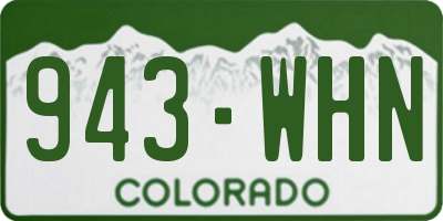 CO license plate 943WHN