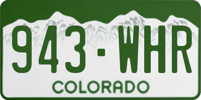 CO license plate 943WHR