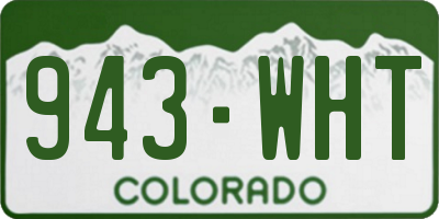 CO license plate 943WHT