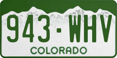 CO license plate 943WHV