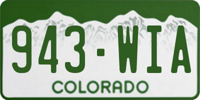 CO license plate 943WIA
