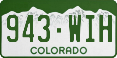 CO license plate 943WIH