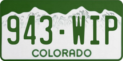 CO license plate 943WIP