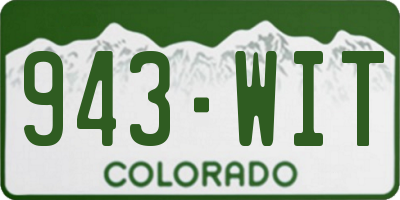 CO license plate 943WIT