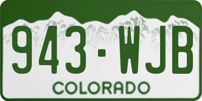 CO license plate 943WJB