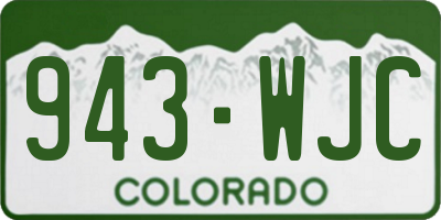 CO license plate 943WJC