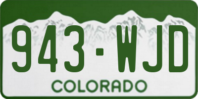 CO license plate 943WJD